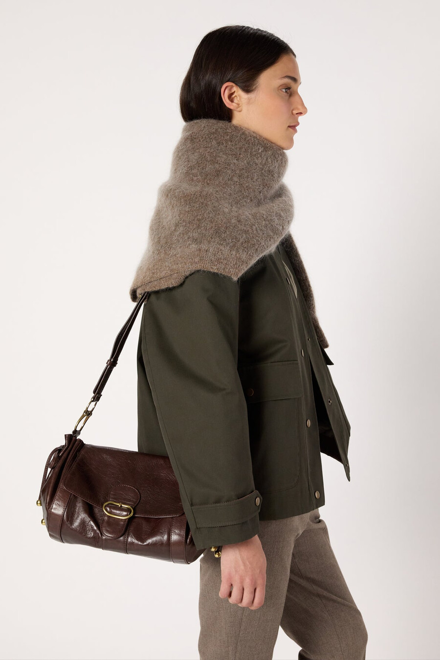 bolso de piel arrugada - besace 24